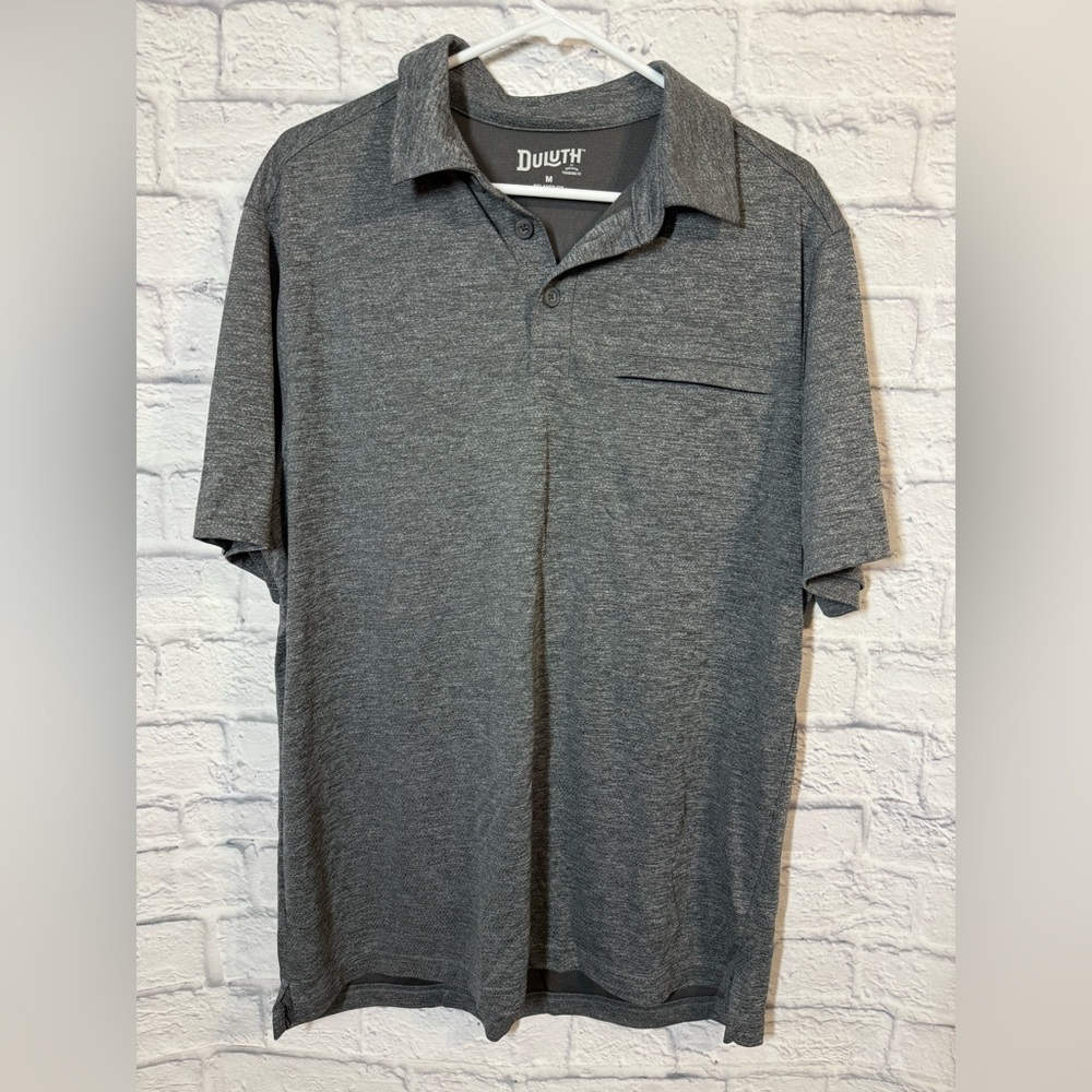 Duluth by Duluth Trading Men's Gray Polo Shirt, sz Med